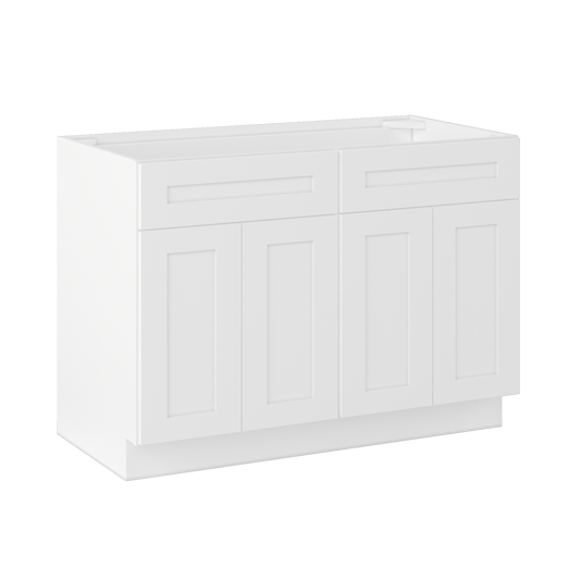 Sink Base Kitchen Cabinet SB48 Alpina White LessCare 48 in. width 34.5 in. height 24 in. depth - Kitchen Cabinets