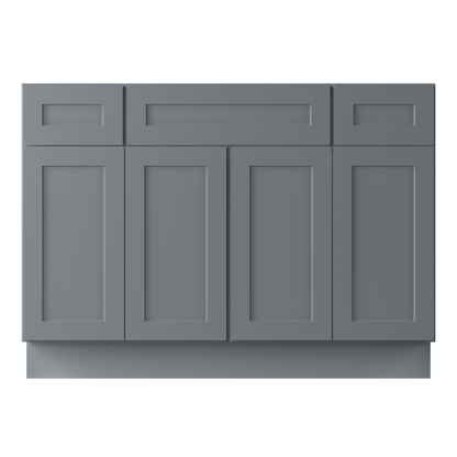 48 W x 21 D x 34.5 H Vanity Sink Base Cabinet - Colonial Gray - Bathroom Vanities