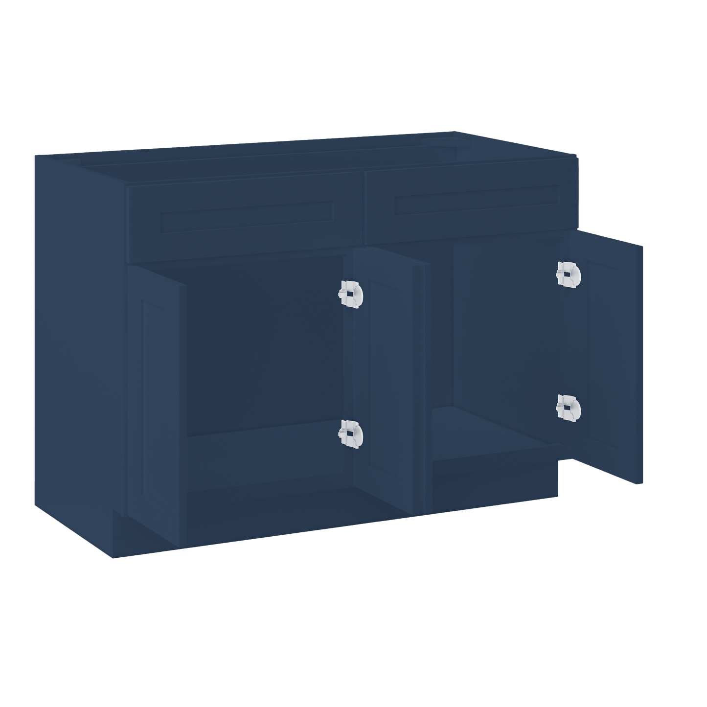 Sink Base Kitchen Cabinet SB48 Danbury Blue LessCare 48 in. width 34.5 in. height 24 in. depth - Kitchen Cabinets