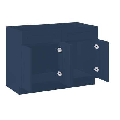 Sink Base Kitchen Cabinet SB48 Danbury Blue LessCare 48 in. width 34.5 in. height 24 in. depth - Kitchen Cabinets