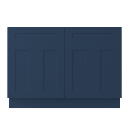 Sink Base Kitchen Cabinet SB48 Danbury Blue LessCare 48 in. width 34.5 in. height 24 in. depth - Kitchen Cabinets