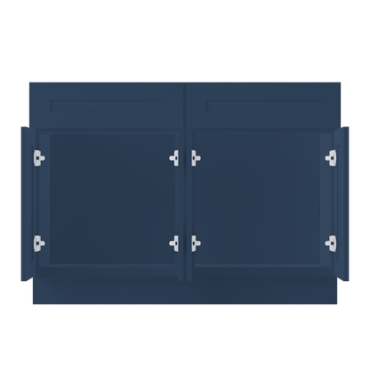 Sink Base Kitchen Cabinet SB48 Danbury Blue LessCare 48 in. width 34.5 in. height 24 in. depth - Kitchen Cabinets