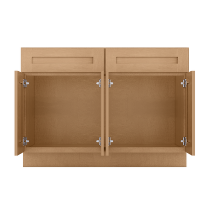 Sink Base Kitchen Cabinet SB48 Shaker Toffee LessCare 48 in. width 34.5 in. height 24 in. depth - Kitchen Cabinets