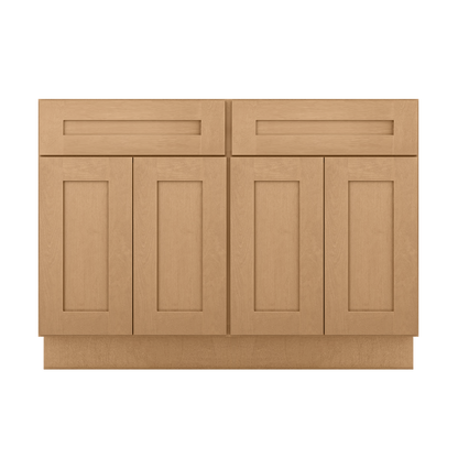 Sink Base Kitchen Cabinet SB48 Shaker Toffee LessCare 48 in. width 34.5 in. height 24 in. depth - Kitchen Cabinets