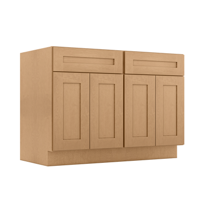 Sink Base Kitchen Cabinet SB48 Shaker Toffee LessCare 48 in. width 34.5 in. height 24 in. depth - Kitchen Cabinets