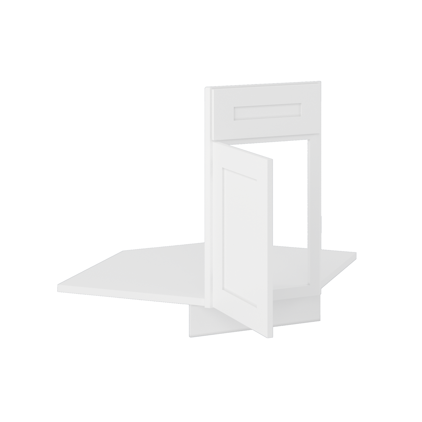 Sink Front Corner Base Kitchen Cabinet SFC36 Alpina White LessCare 34.5 in. height 36 in. depth - Kitchen Cabinets