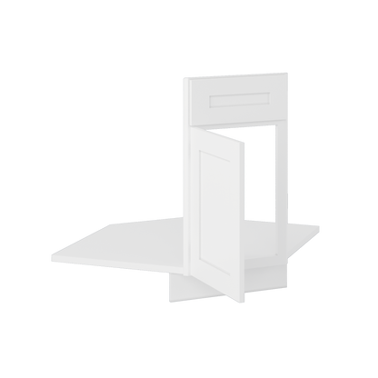 Sink Front Corner Base Kitchen Cabinet SFC36 Alpina White LessCare 34.5 in. height 36 in. depth - Kitchen Cabinets