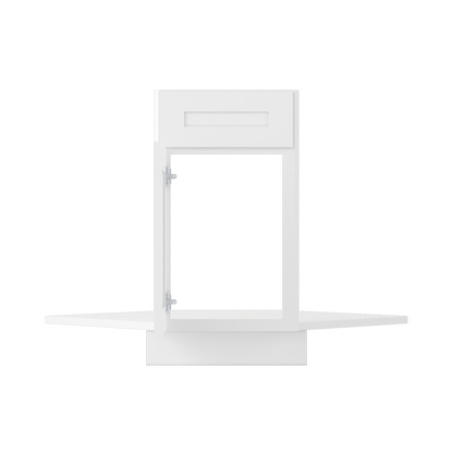 Sink Front Corner Base Kitchen Cabinet SFC36 Alpina White LessCare 34.5 in. height 36 in. depth - Kitchen Cabinets