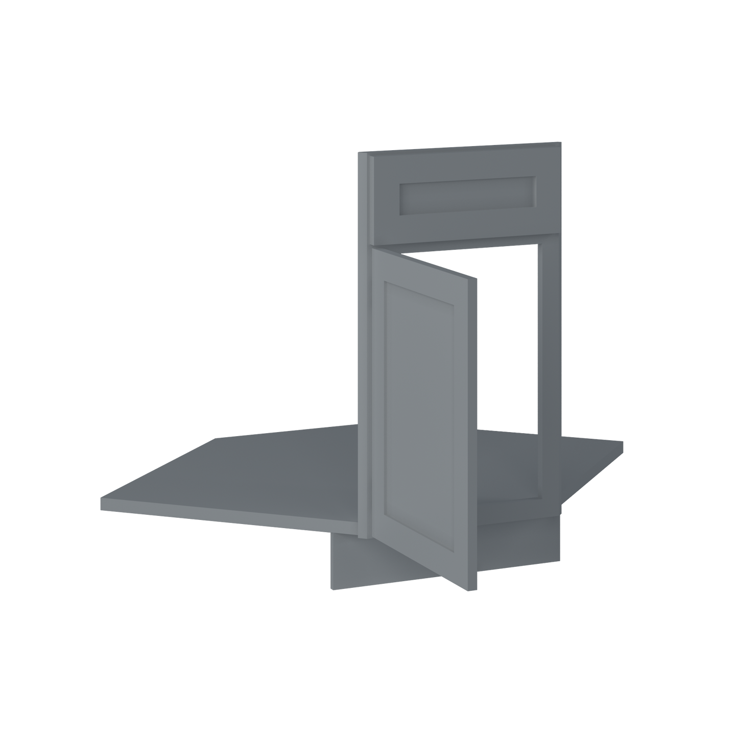 Sink Front Corner Base Kitchen Cabinet SFC36 Colonial Gray LessCare 34.5 in. height 36 in. depth - Kitchen Cabinets