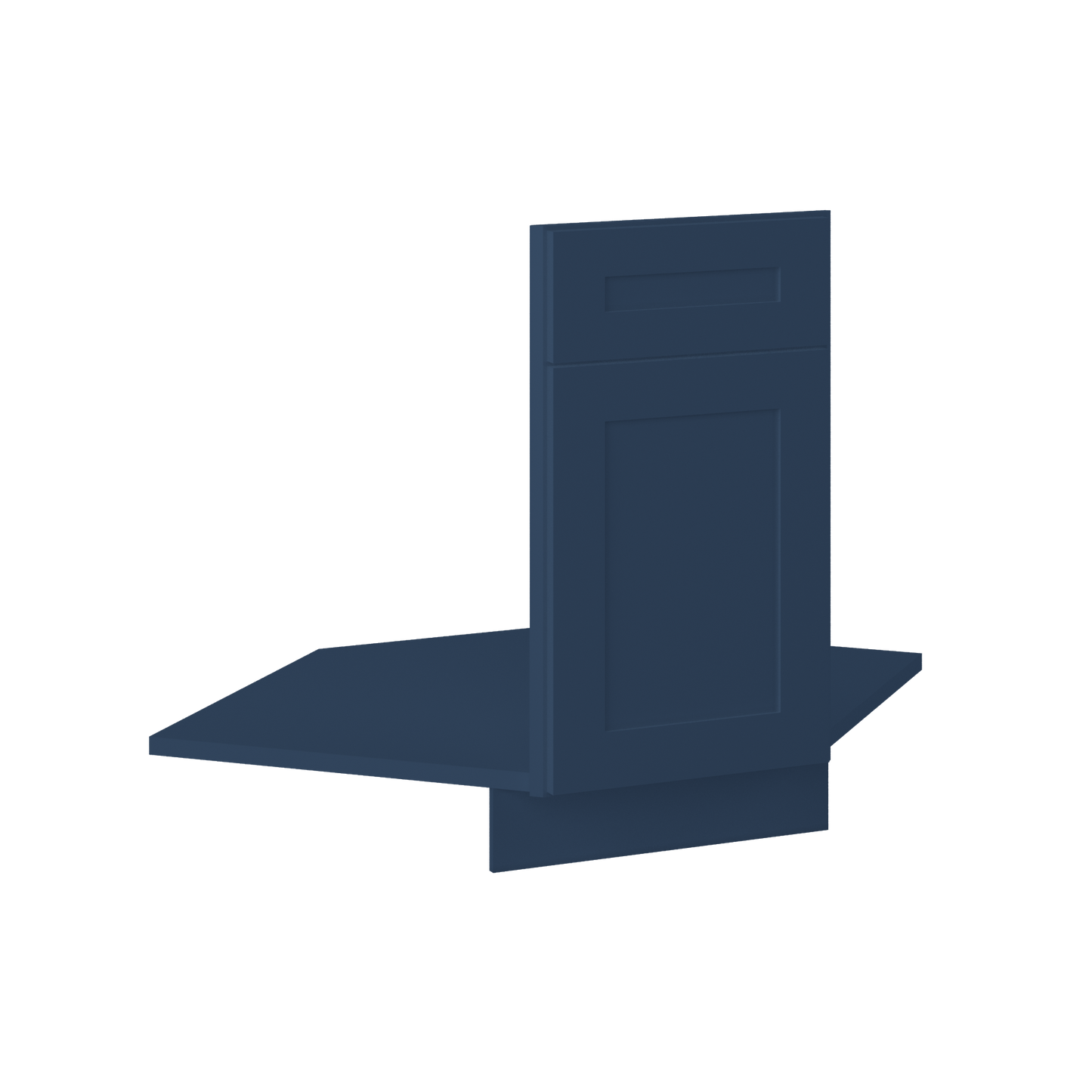 Sink Front Corner Base Kitchen Cabinet SFC36 Danbury Blue LessCare 34.5 in. height 36 in. depth - Kitchen Cabinets