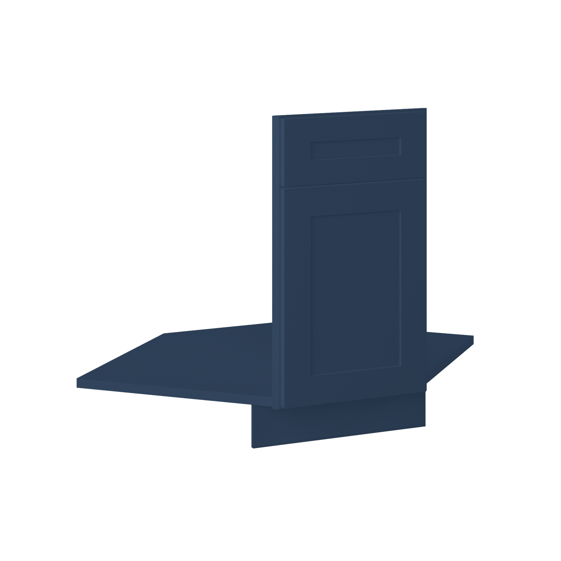 Sink Front Corner Base Kitchen Cabinet SFC36 Danbury Blue LessCare 34.5 in. height 36 in. depth - Kitchen Cabinets