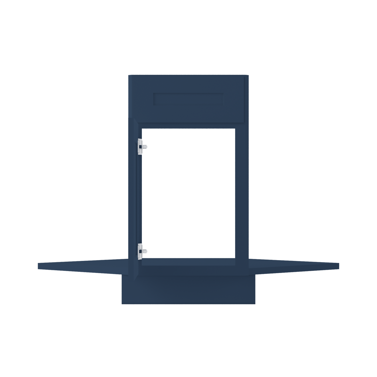 Sink Front Corner Base Kitchen Cabinet SFC36 Danbury Blue LessCare 34.5 in. height 36 in. depth - Kitchen Cabinets