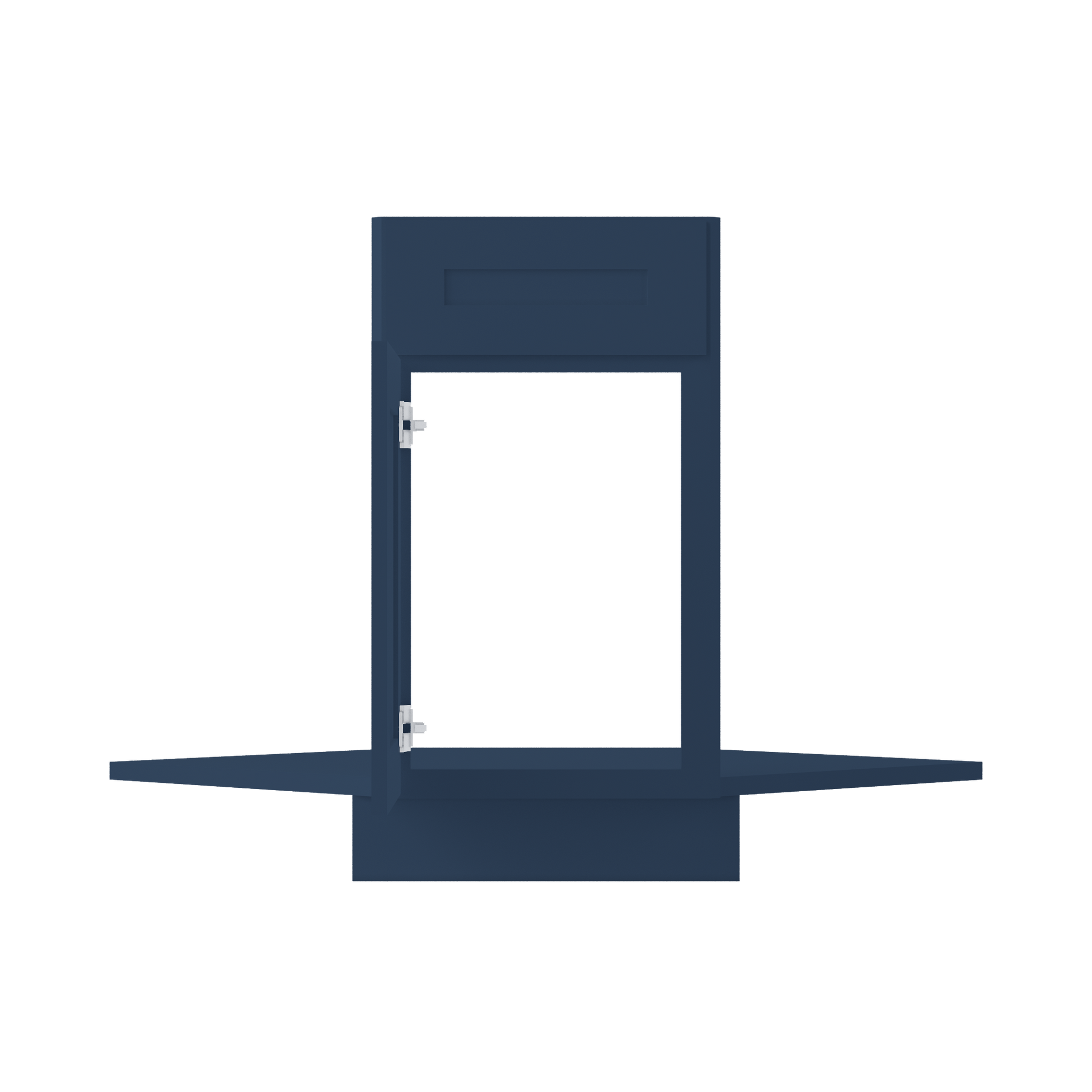 Sink Front Corner Base Kitchen Cabinet SFC36 Danbury Blue LessCare 34.5 in. height 36 in. depth - Kitchen Cabinets
