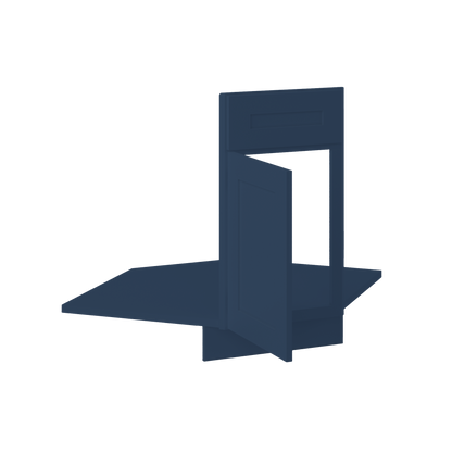 Sink Front Corner Base Kitchen Cabinet SFC36 Danbury Blue LessCare 34.5 in. height 36 in. depth - Kitchen Cabinets