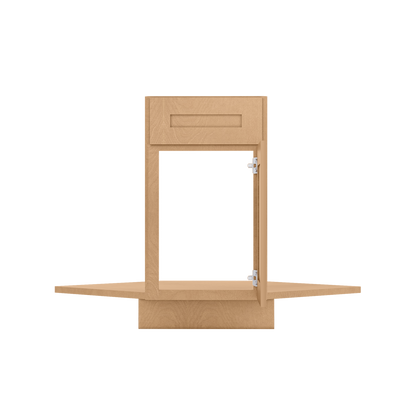 Sink Front Corner Base Kitchen Cabinet SFC36 Shaker Toffee LessCare 34.5 in. height 36 in. depth - Kitchen Cabinets