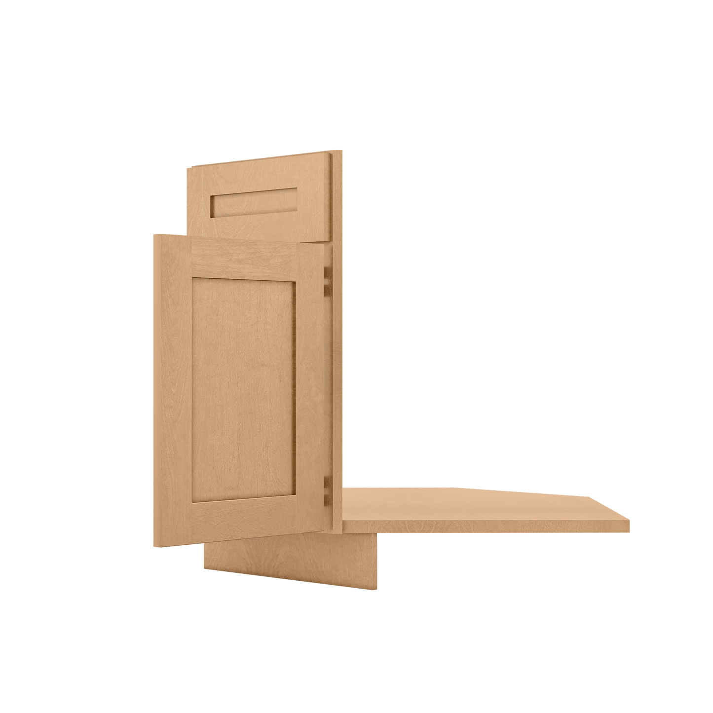 Sink Front Corner Base Kitchen Cabinet SFC36 Shaker Toffee LessCare 34.5 in. height 36 in. depth - Kitchen Cabinets