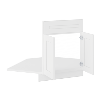 Sink Front Corner Base Kitchen Cabinet SFC42 Alpina White LessCare 34.5 in. height 42 in. depth - Kitchen Cabinets