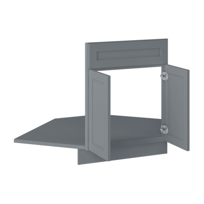 Sink Front Corner Base Kitchen Cabinet SFC42 Colonial Gray LessCare 34.5 in. height 42 in. depth - Kitchen Cabinets