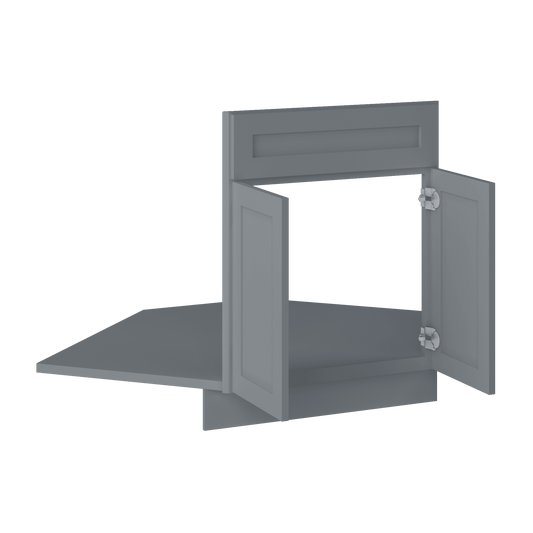 Sink Front Corner Base Kitchen Cabinet SFC42 Colonial Gray LessCare 34.5 in. height 42 in. depth - Kitchen Cabinets