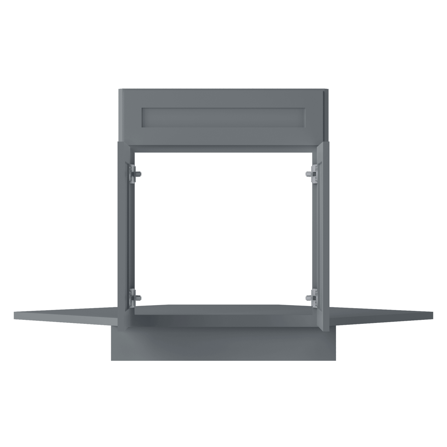 Sink Front Corner Base Kitchen Cabinet SFC42 Colonial Gray LessCare 34.5 in. height 42 in. depth - Kitchen Cabinets