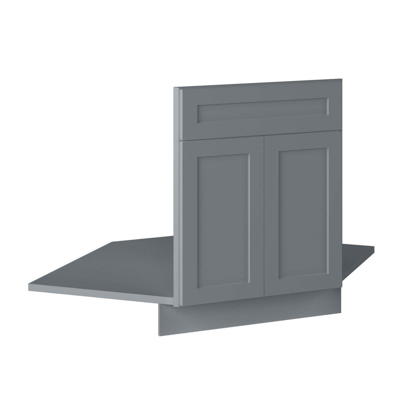 Sink Front Corner Base Kitchen Cabinet SFC42 Colonial Gray LessCare 34.5 in. height 42 in. depth - Kitchen Cabinets