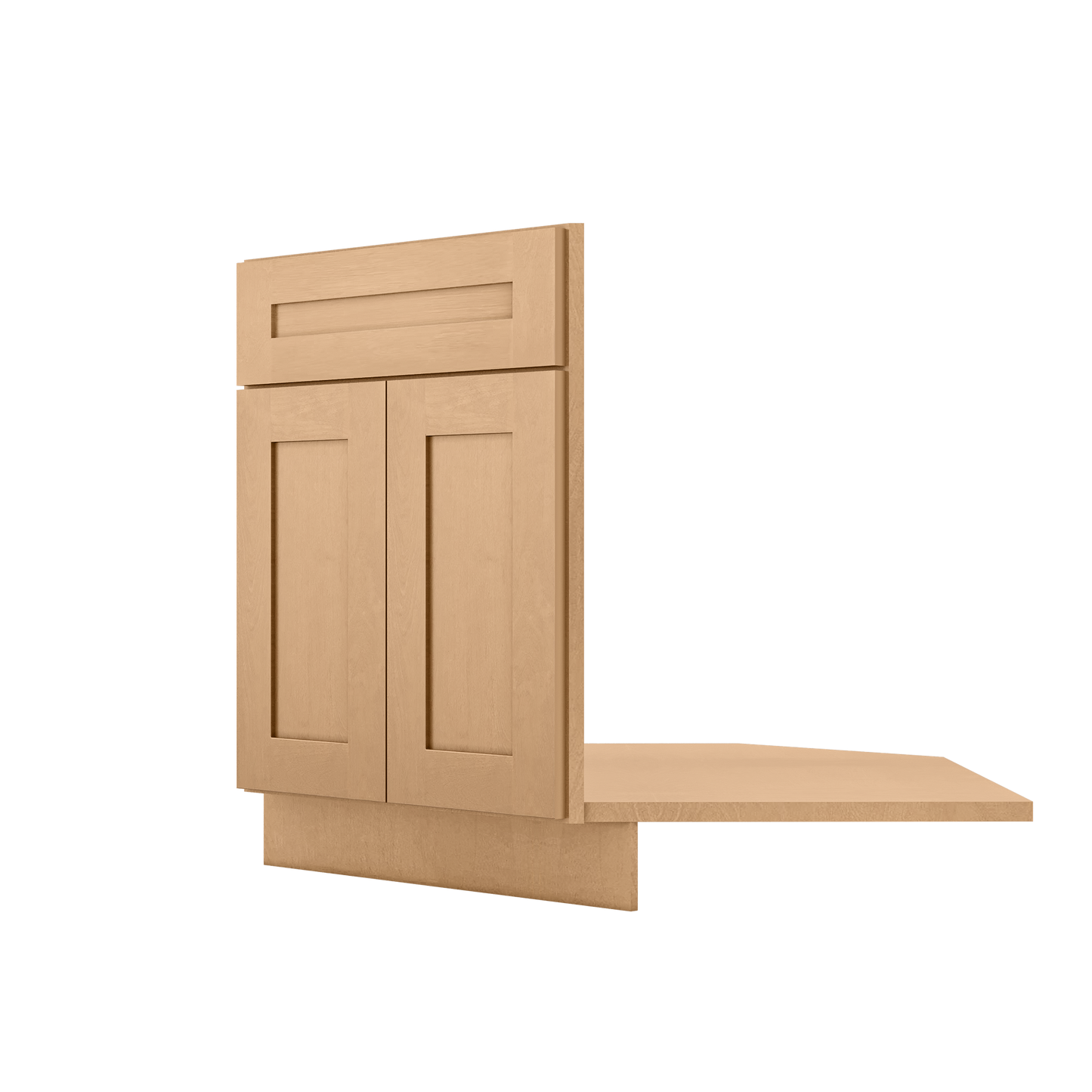 Sink Front Corner Base Kitchen Cabinet SFC42 Shaker Toffee LessCare 34.5 in. height 42 in. depth - Kitchen Cabinets