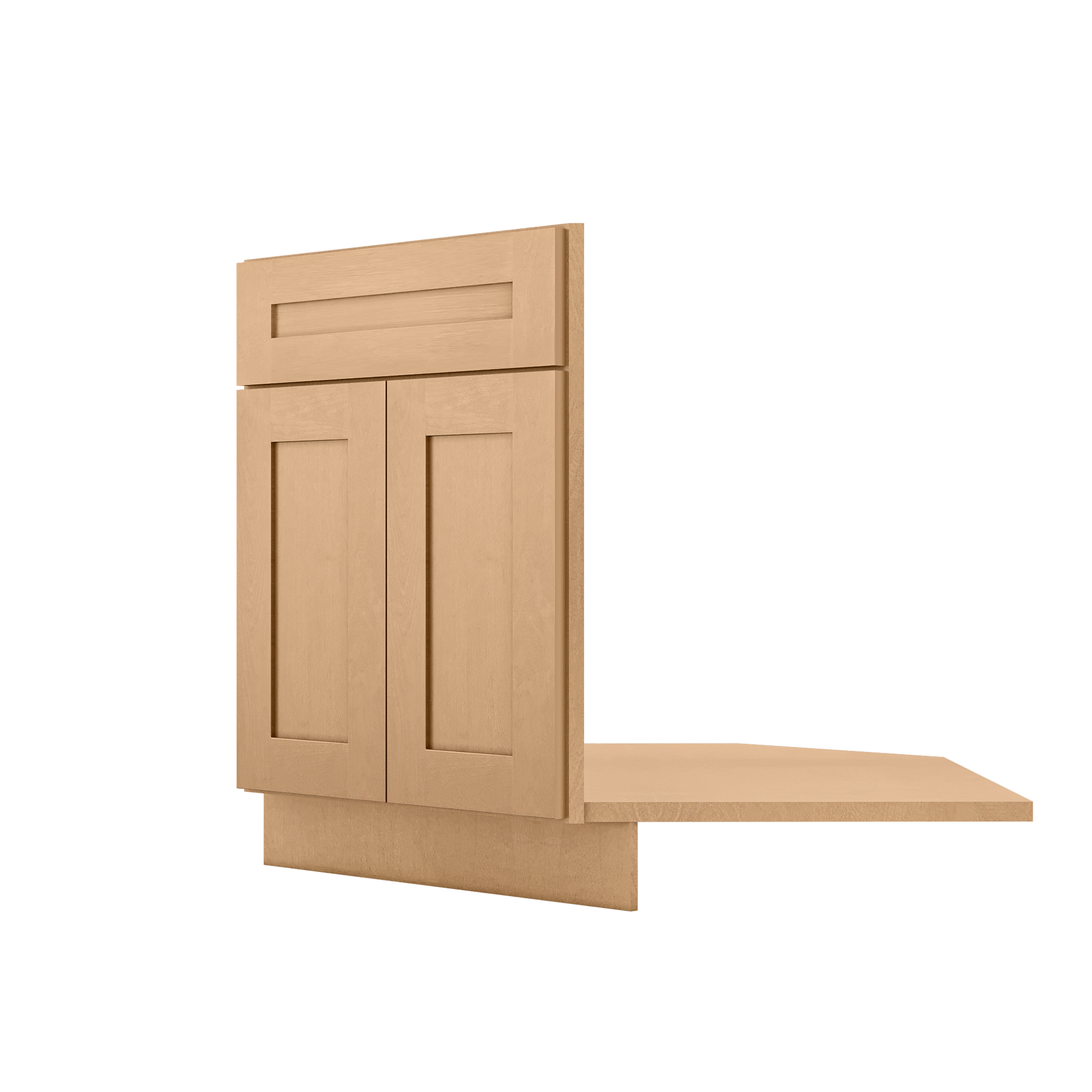 Sink Front Corner Base Kitchen Cabinet SFC42 Shaker Toffee LessCare 34.5 in. height 42 in. depth - Kitchen Cabinets
