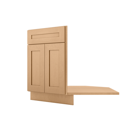 Sink Front Corner Base Kitchen Cabinet SFC42 Shaker Toffee LessCare 34.5 in. height 42 in. depth - Kitchen Cabinets