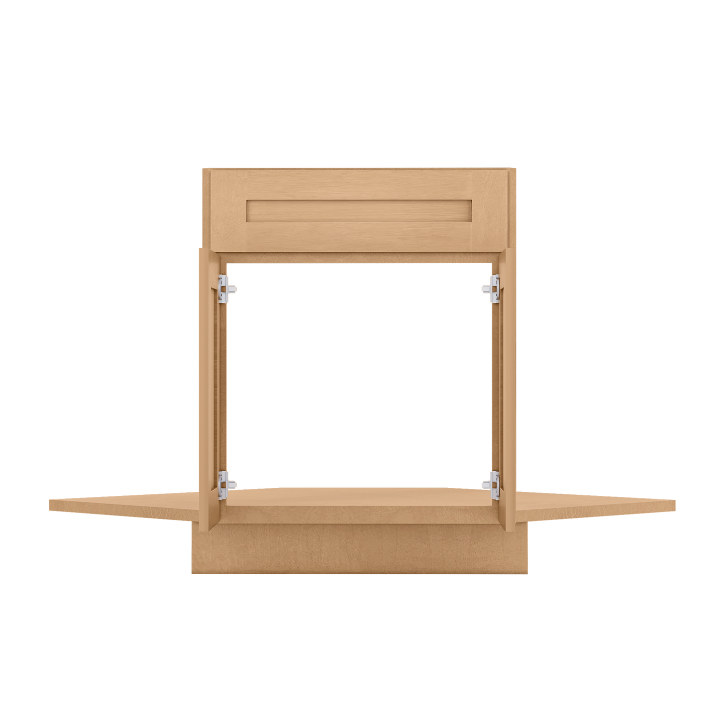 Sink Front Corner Base Kitchen Cabinet SFC42 Shaker Toffee LessCare 34.5 in. height 42 in. depth - Kitchen Cabinets