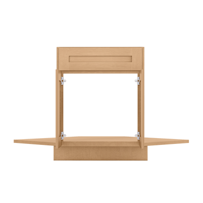 Sink Front Corner Base Kitchen Cabinet SFC42 Shaker Toffee LessCare 34.5 in. height 42 in. depth - Kitchen Cabinets