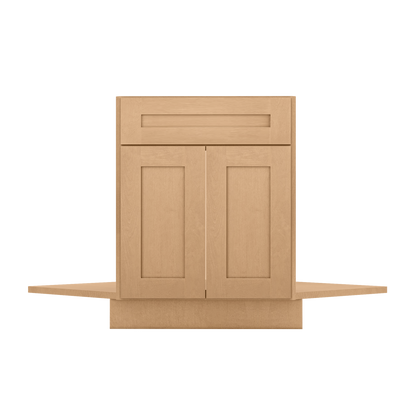 Sink Front Corner Base Kitchen Cabinet SFC42 Shaker Toffee LessCare 34.5 in. height 42 in. depth - Kitchen Cabinets