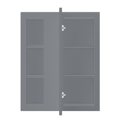 Square Corner Wall Blind Reversible Kitchen Cabinet SC2430 Colonial Gray LessCare 24 in. width 30 in. height 12 in.