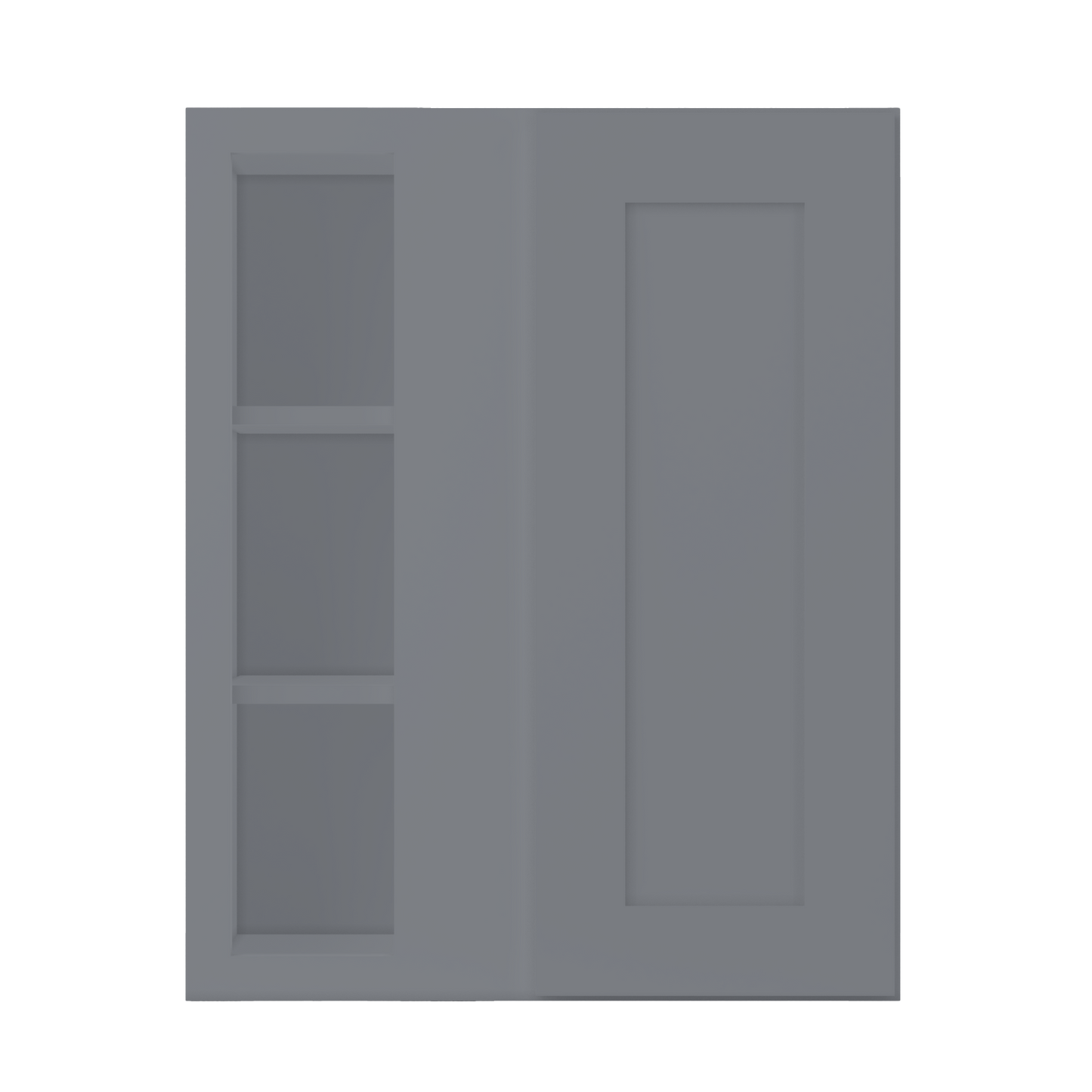 Square Corner Wall Blind Reversible Kitchen Cabinet SC2430 Colonial Gray LessCare 24 in. width 30 in. height 12 in.