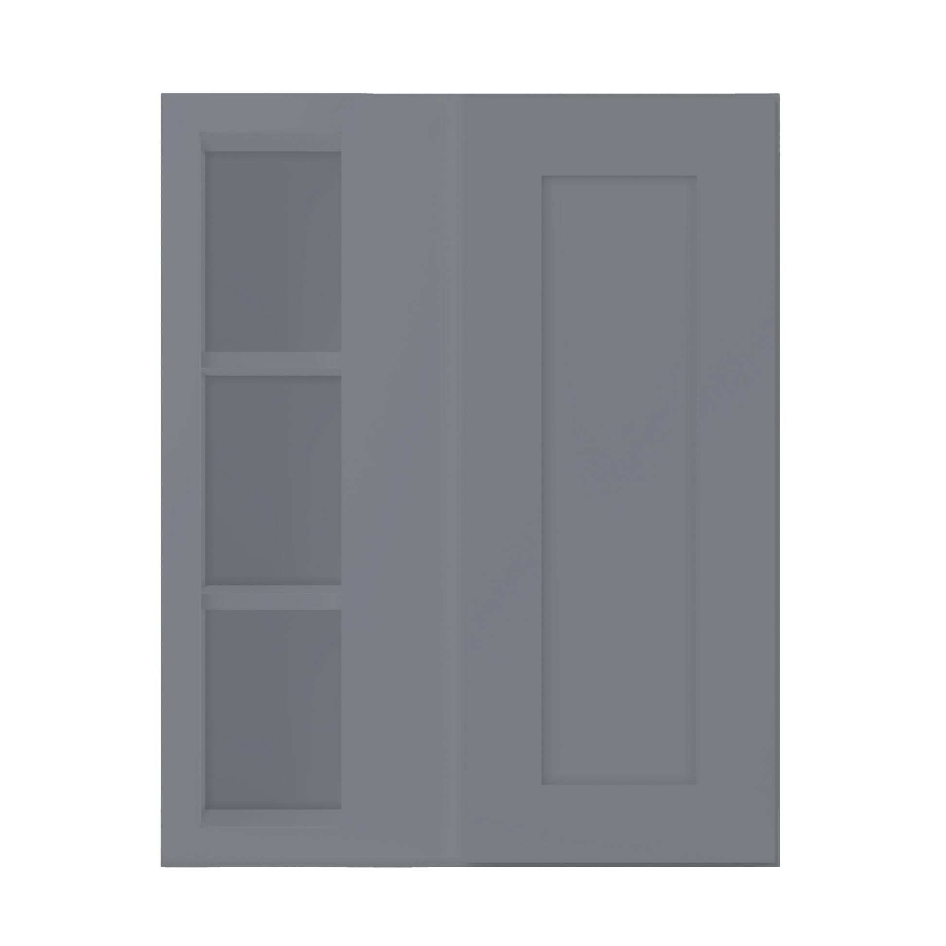 Square Corner Wall Blind Reversible Kitchen Cabinet SC2430 Colonial Gray LessCare 24 in. width 30 in. height 12 in.