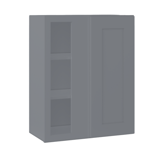 Square Corner Wall Blind Reversible Kitchen Cabinet SC2430 Colonial Gray LessCare 24 in. width 30 in. height 12 in.