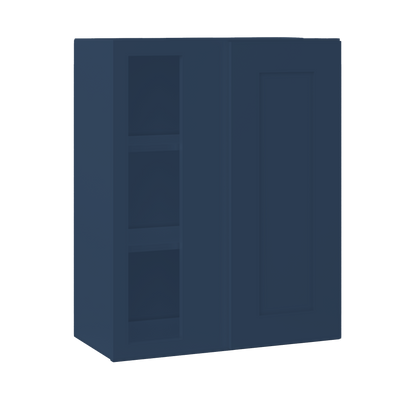 Square Corner Wall Blind Reversible Kitchen Cabinet SC2430 Danbury Blue LessCare 24 in. width 30 in. height 12 in.