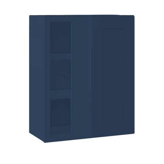 Square Corner Wall Blind Reversible Kitchen Cabinet SC2430 Danbury Blue LessCare 24 in. width 30 in. height 12 in.