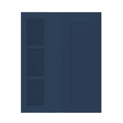 Square Corner Wall Blind Reversible Kitchen Cabinet SC2430 Danbury Blue LessCare 24 in. width 30 in. height 12 in.