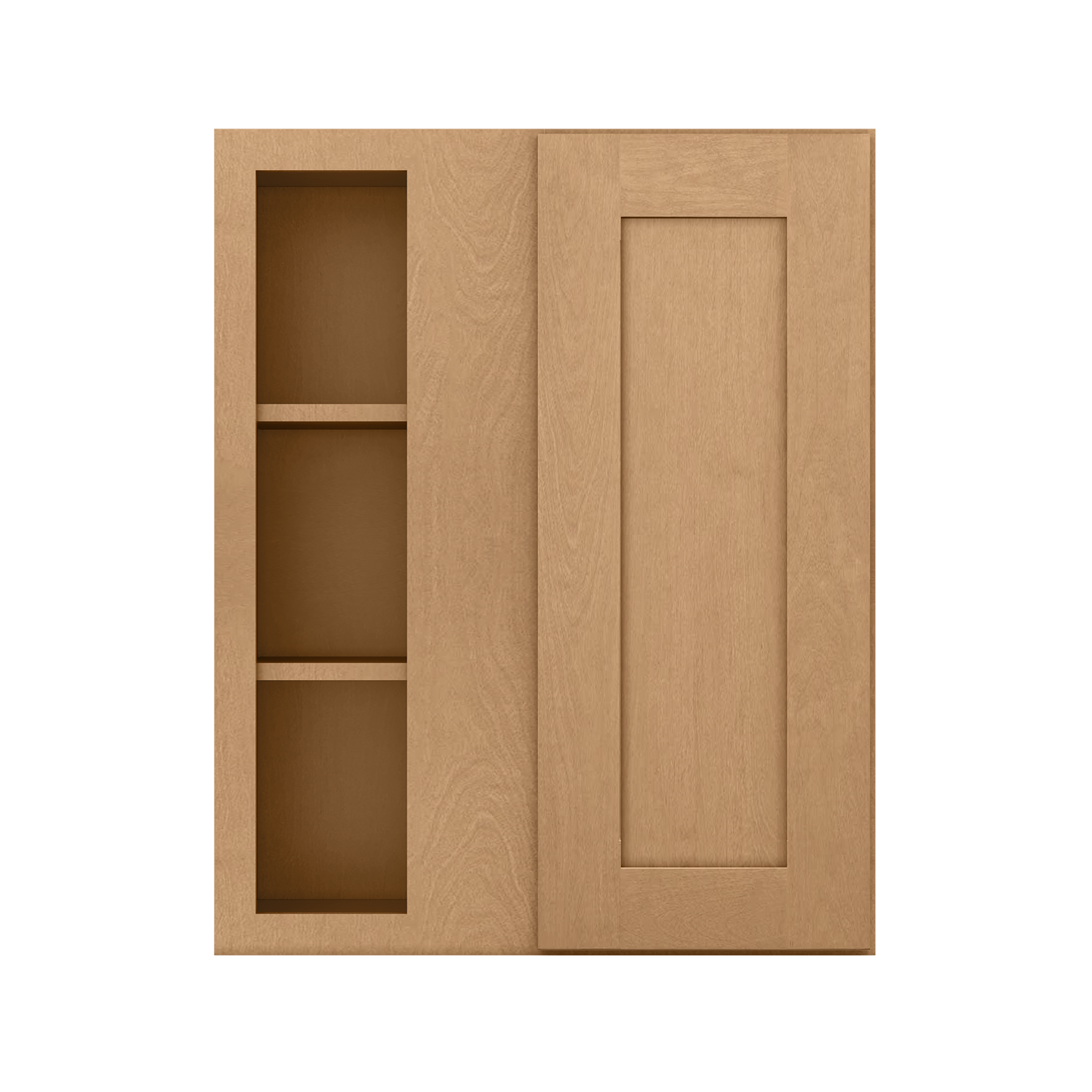 Square Corner Wall Blind Reversible Kitchen Cabinet SC2430 Shaker Toffee LessCare 24 in. width 30 in. height 12 in.