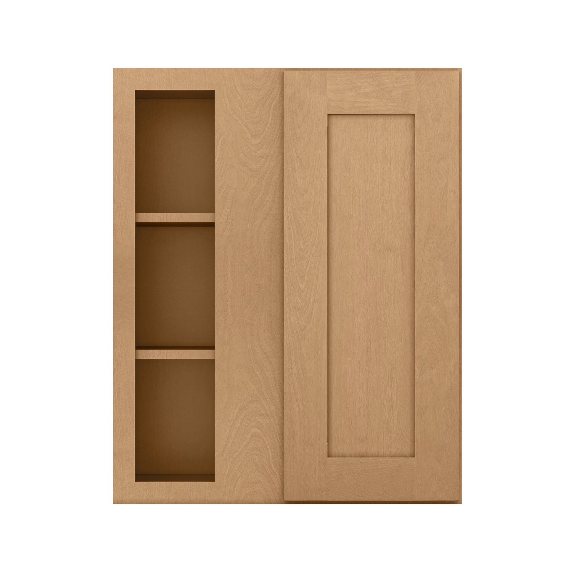 Square Corner Wall Blind Reversible Kitchen Cabinet SC2430 Shaker Toffee LessCare 24 in. width 30 in. height 12 in.