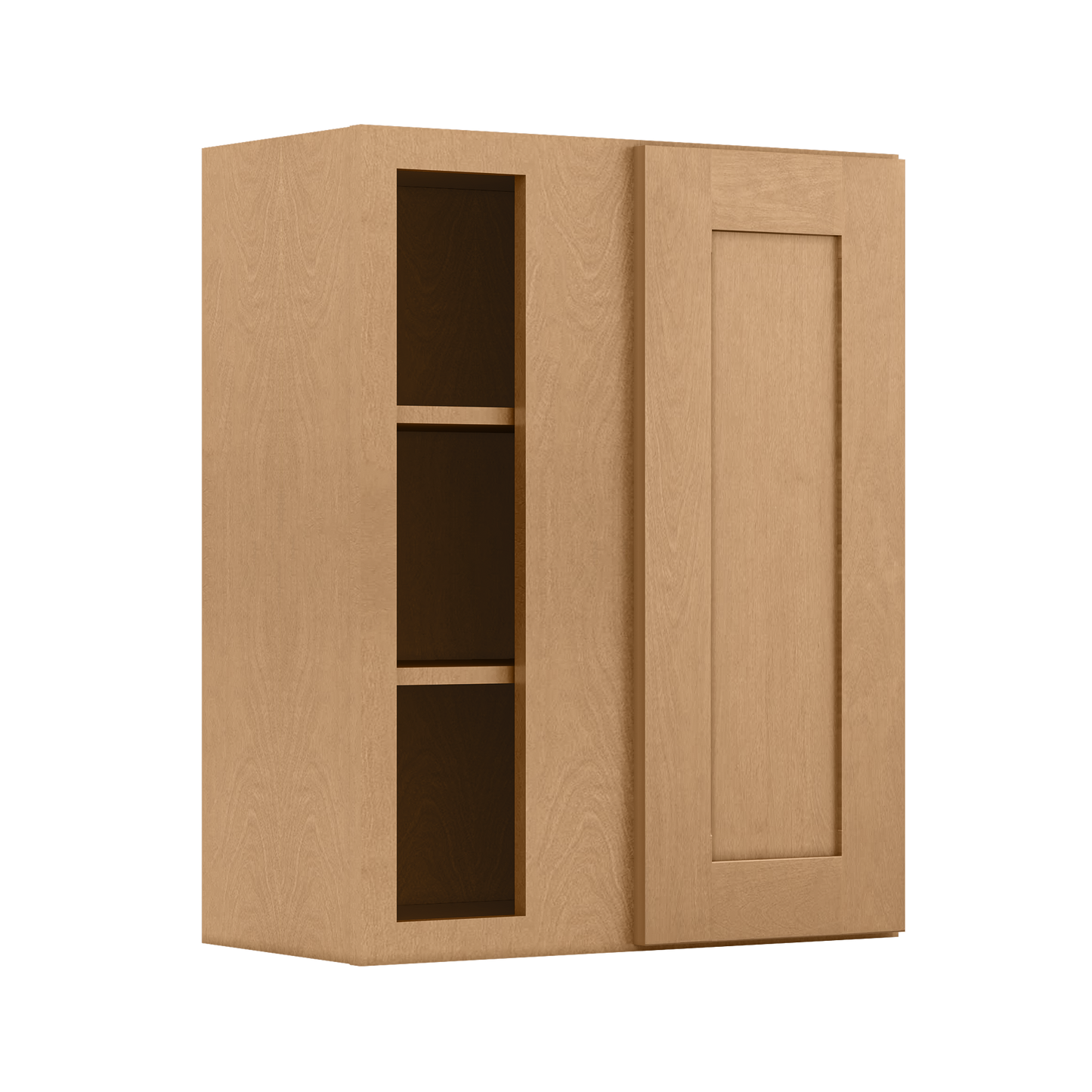 Square Corner Wall Blind Reversible Kitchen Cabinet SC2430 Shaker Toffee LessCare 24 in. width 30 in. height 12 in.