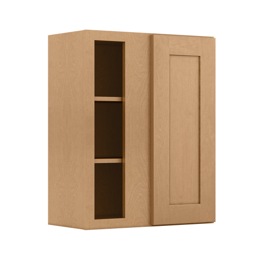 Square Corner Wall Blind Reversible Kitchen Cabinet SC2430 Shaker Toffee LessCare 24 in. width 30 in. height 12 in.