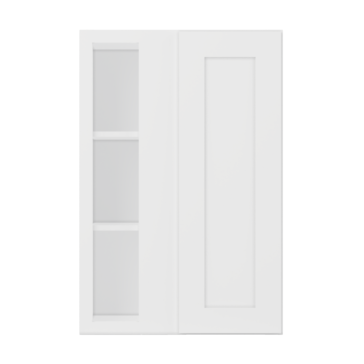 Square Corner Wall Blind Reversible Kitchen Cabinet SC2436 Alpina White LessCare 24 in. width 36 in. height 12 in.