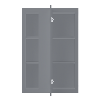 Square Corner Wall Blind Reversible Kitchen Cabinet SC2436 Colonial Gray LessCare 24 in. width 36 in. height 12 in.