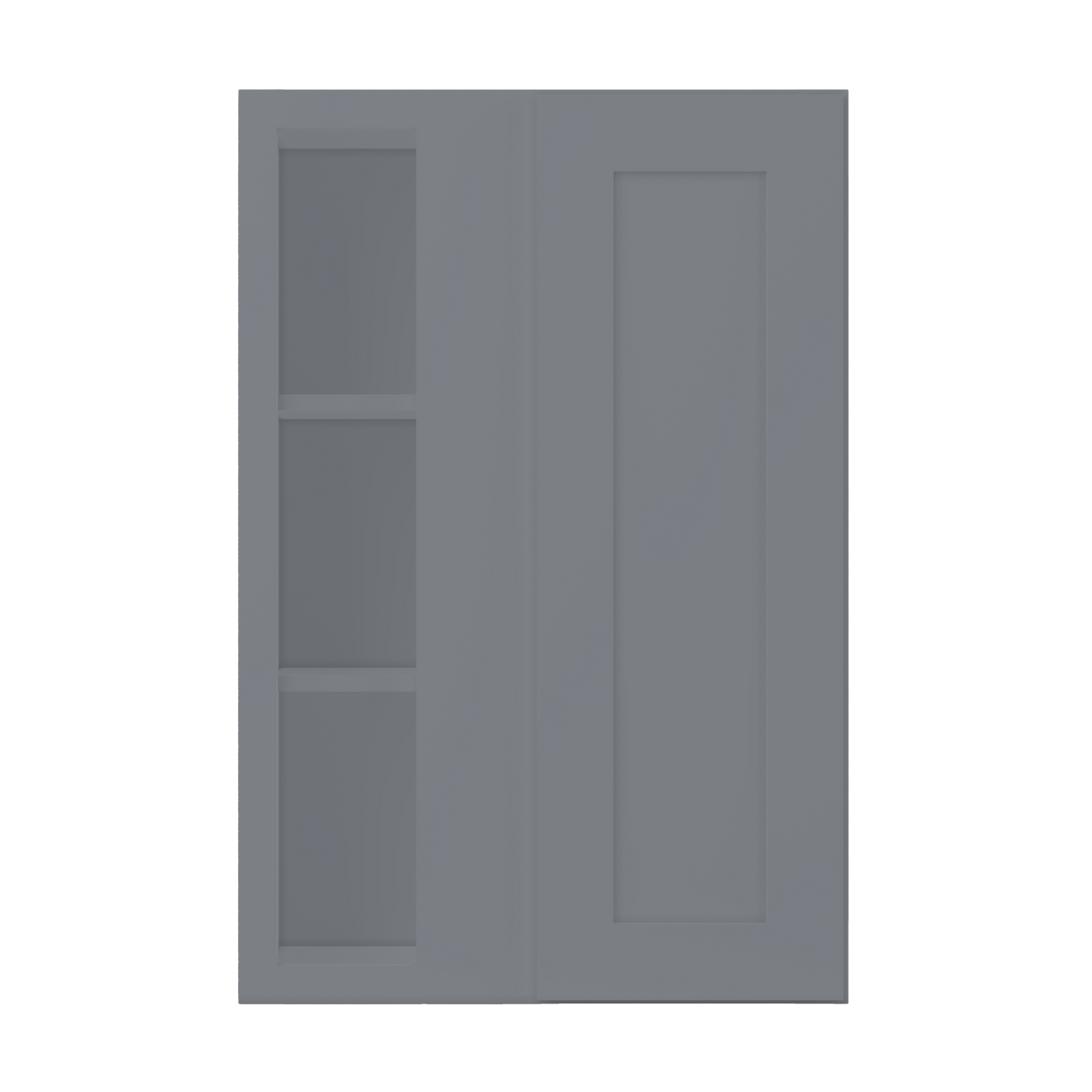 Square Corner Wall Blind Reversible Kitchen Cabinet SC2436 Colonial Gray LessCare 24 in. width 36 in. height 12 in.