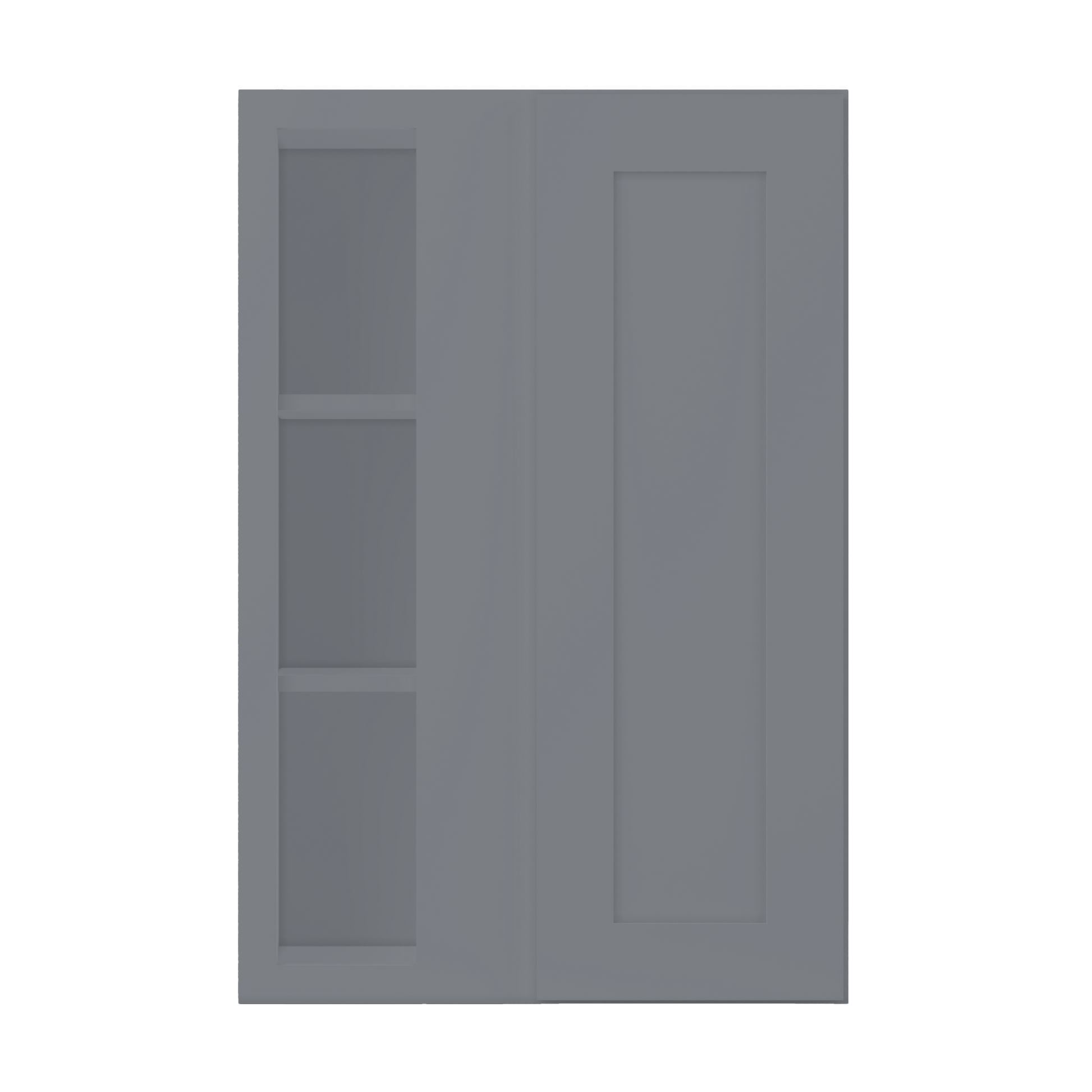 Square Corner Wall Blind Reversible Kitchen Cabinet SC2436 Colonial Gray LessCare 24 in. width 36 in. height 12 in.