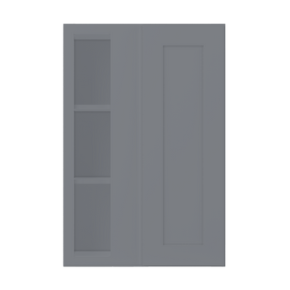 Square Corner Wall Blind Reversible Kitchen Cabinet SC2436 Colonial Gray LessCare 24 in. width 36 in. height 12 in.