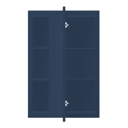 Square Corner Wall Blind Reversible Kitchen Cabinet SC2436 Danbury Blue LessCare 24 in. width 36 in. height 12 in.