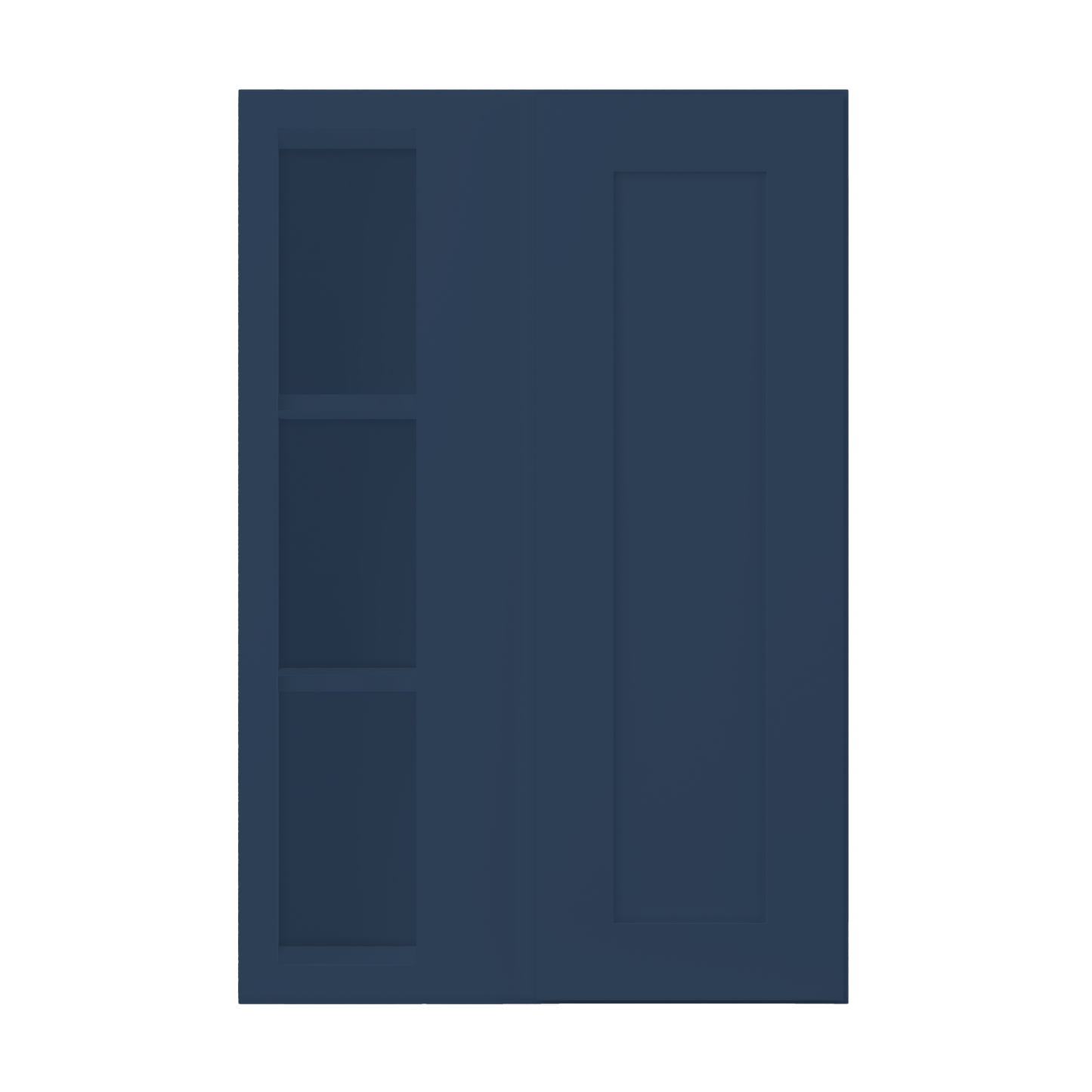 Square Corner Wall Blind Reversible Kitchen Cabinet SC2436 Danbury Blue LessCare 24 in. width 36 in. height 12 in.