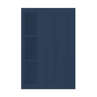 Square Corner Wall Blind Reversible Kitchen Cabinet SC2436 Danbury Blue LessCare 24 in. width 36 in. height 12 in.